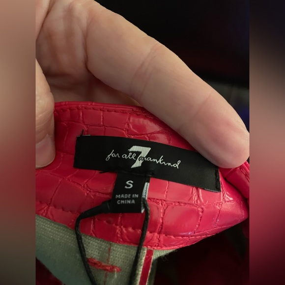7 For All Mankind, short set, pink faux leather. - Picture 3 of 6